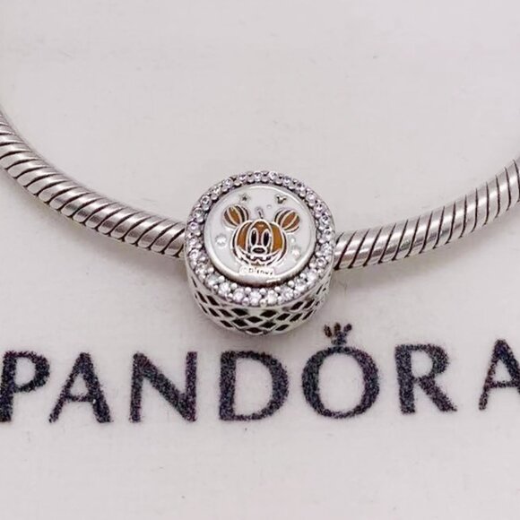 Disney Parks Pandora Mickey Pumpkin Ghost Button Charm Halloween 2024 - Picture 3 of 3